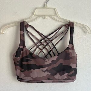 Sold Out Lululemon "Free to Be Serene" Bra size 8 "Misty Mauve Camo" Pink Brown